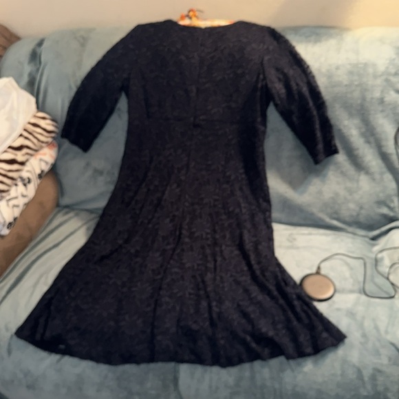 Tiana B size 16 dark blue sheer floral print dress with slip built in 💕 - Picture 5 of 6